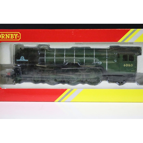 6 - Four boxed Hornby OO gauge Railroad locomotives to include R2784X BR Class A4 Mallard (Decoder fitte... 
