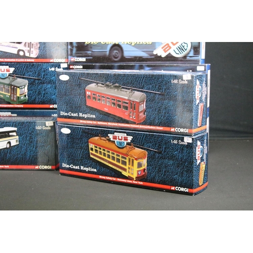 1050 - 17 Boxed Corgi Vintage Bus Lines 1/48 & 1/50 diecast models to include US4018 GM4503 Old Look Corgi ... 