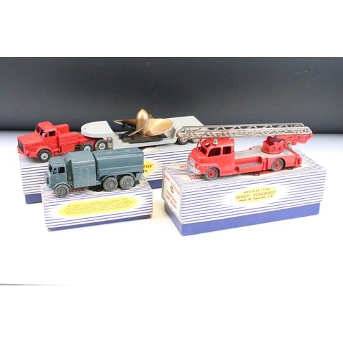 1442 - Three boxed Dinky Supertoys diecast models to include 986 Mighty Antar Low Loader with propeller, 64... 