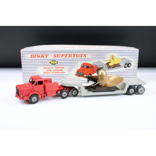 1442 - Three boxed Dinky Supertoys diecast models to include 986 Mighty Antar Low Loader with propeller, 64... 