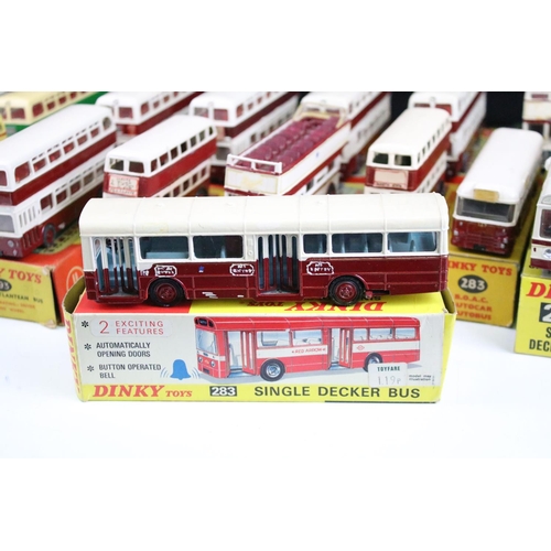 1444 - 17 Boxed Dinky diecast model buses to include 8 x Leyland Atlantean Bus, 2 x 290 Autobus, 3 x 289 Ro... 