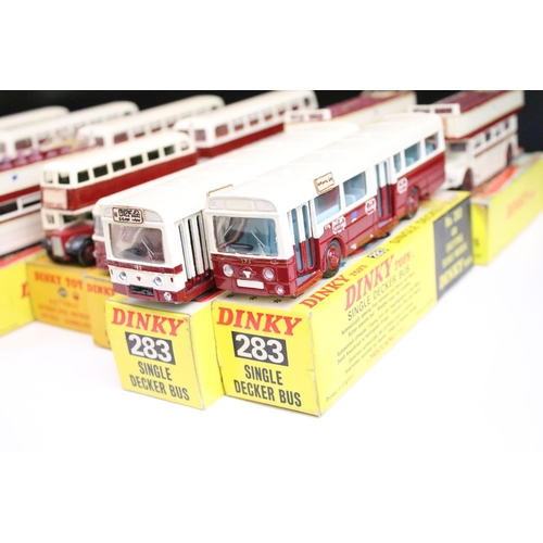 1444 - 17 Boxed Dinky diecast model buses to include 8 x Leyland Atlantean Bus, 2 x 290 Autobus, 3 x 289 Ro... 