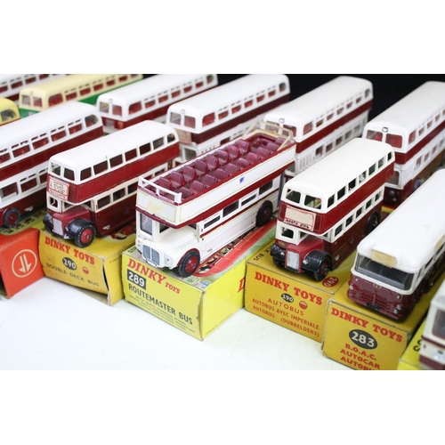 1444 - 17 Boxed Dinky diecast model buses to include 8 x Leyland Atlantean Bus, 2 x 290 Autobus, 3 x 289 Ro... 