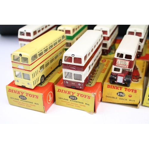 1444 - 17 Boxed Dinky diecast model buses to include 8 x Leyland Atlantean Bus, 2 x 290 Autobus, 3 x 289 Ro... 