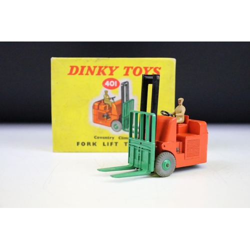 1445 - Three boxed Dinky diecast models to include 401 Coventry Climax Fork Lift Truck, 147 Cadillac 62 and... 