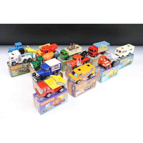 1447 - Ex Shop Stock - 12 Boxed Matchbox 75 Series diecast models to include 35 Zoo Truck ,71 Cattle Truck,... 