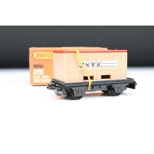 1448 - Ex Shop Stock - 12 boxed Matchbox 75 Series diecast models to include 25 Flat Car/Container, 66 Tyro... 