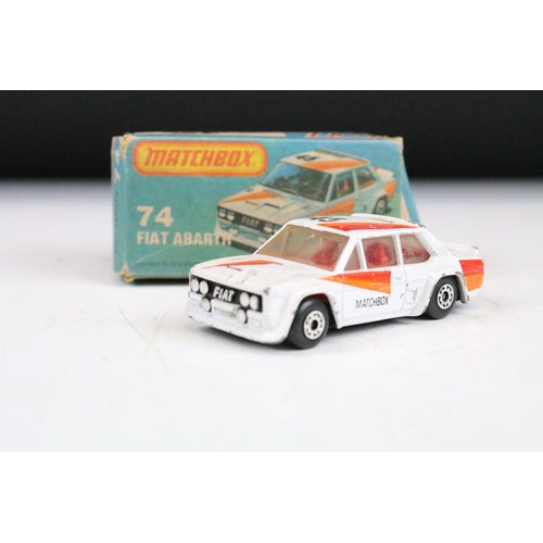 1449 - Six boxed diecast models to include 5 x Matchbox 75 Series (2 Rescue Helicopter, 74 Fiat Abarth, 65 ... 