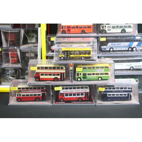 1063 - 50 Cased Corgi Original Omnibus diecast model buses, many sealed, ex (2 boxes)