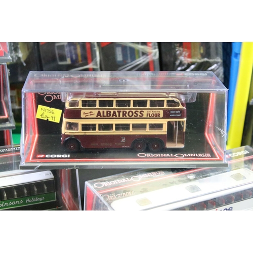 1064 - 40 Cased Corgi Original Omnibus diecast model buses, many sealed, ex (2 boxes)