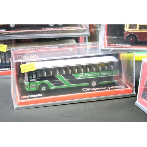 1064 - 40 Cased Corgi Original Omnibus diecast model buses, many sealed, ex (2 boxes)