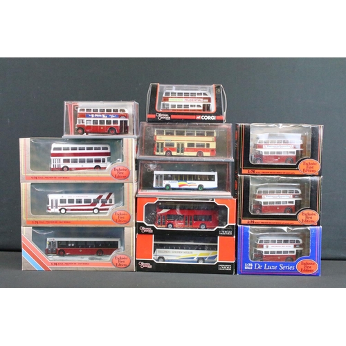 1111 - 18 Boxed / cased diecast model buses to include 12 x EFE and 6 x Corgi Original Omnibus. Diecast ex,... 