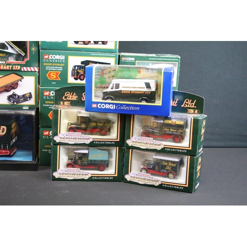 1115 - 14 Boxed Corgi Eddie Stobart diecast models to include Modern Trucks 75201 ERF Curtainside, 13601 Fo... 