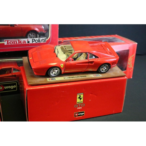 1121 - Six boxed diecast models to include 3 x Burago examples to include Ferrari GTO 1984, Ferrari Testaro... 