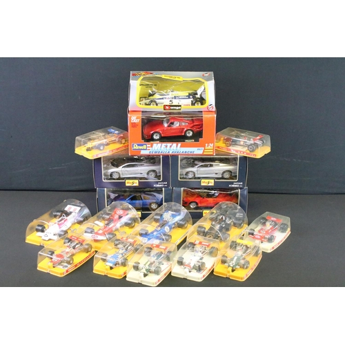 1124 - 12 Cased Polistil / Politoys diecast model racing cars to include FX4 B.R.M. Marlboro P.160, FX1 Tyr... 