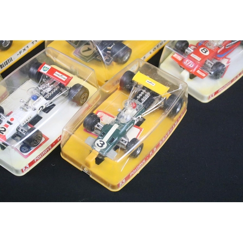 1124 - 12 Cased Polistil / Politoys diecast model racing cars to include FX4 B.R.M. Marlboro P.160, FX1 Tyr... 