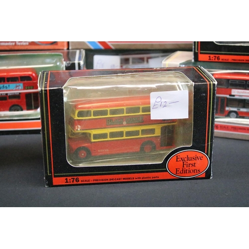 1125 - 13 Boxed EFE Exclusive First Editions diecast model buses, 1:76 scale, plus a cased Corgi Original O... 