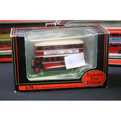 1125 - 13 Boxed EFE Exclusive First Editions diecast model buses, 1:76 scale, plus a cased Corgi Original O... 