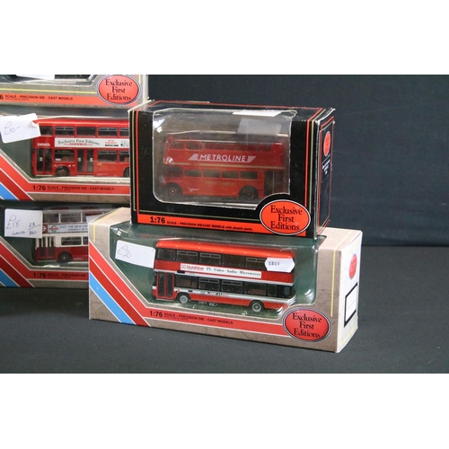 1125 - 13 Boxed EFE Exclusive First Editions diecast model buses, 1:76 scale, plus a cased Corgi Original O... 