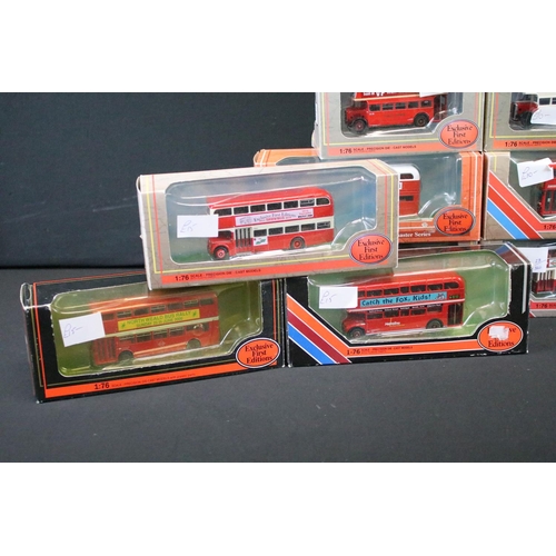 1125 - 13 Boxed EFE Exclusive First Editions diecast model buses, 1:76 scale, plus a cased Corgi Original O... 