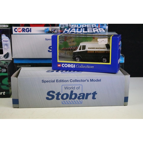 1208 - 13 Boxed Eddie Stobart diecast models to include 9 x Corgi, 2 x Oxford and 2 x Atlas, ex, plus a box... 