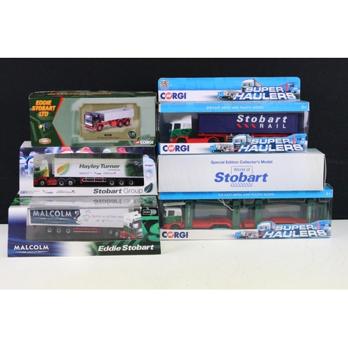 1208 - 13 Boxed Eddie Stobart diecast models to include 9 x Corgi, 2 x Oxford and 2 x Atlas, ex, plus a box... 