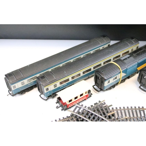 90 - Group of Hornby OO gauge model railway to include InterCity 125 locomotive and coach set, track, rol... 