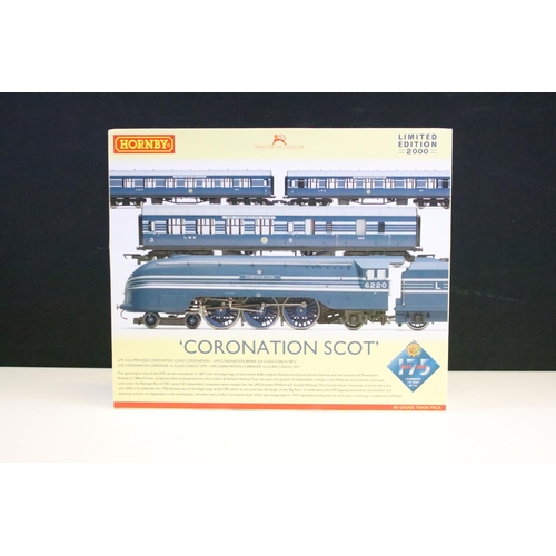109 - Boxed ltd edn Hornby OO gauge R3092 Coronation Scot Train Pack, complete