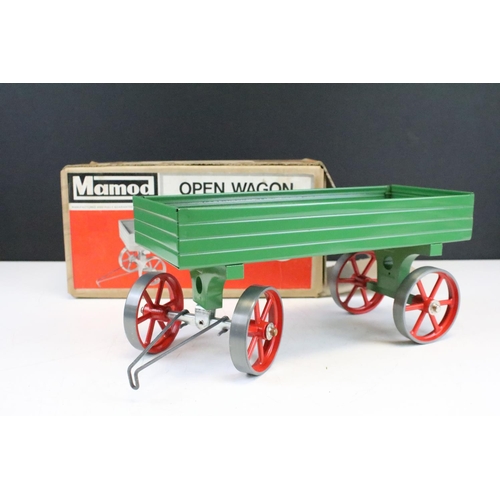 127 - Steam Engine - Mamod Steam Roller plus 4 x boxed Mamod accessories to include Open Wagon OW1, Line S... 