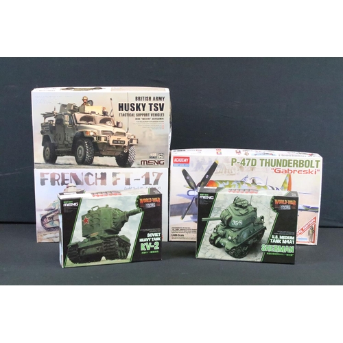 133 - 17 Boxed military plastic model kits to include 5 x Meng, 1 x Dragon, 4 x Academy, 2 x 21st Century ... 