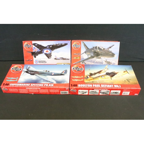 136 - 20 Boxed & unbuilt Airfix plastic model plane kits to include A06102 1/48 Supermarine Seafire F.XVII... 