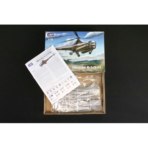 144 - Around 28 boxed 1/48 plastic model kits to include Airfix, Revell, Italeri, ICM, SMER, Eduard, Dora ... 