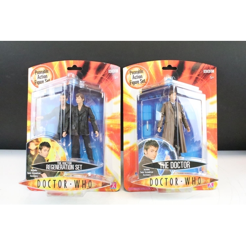 291 - Collection of ten boxed/ carded Doctor Who action figures to include figures from Series 1, 2 and 3,... 