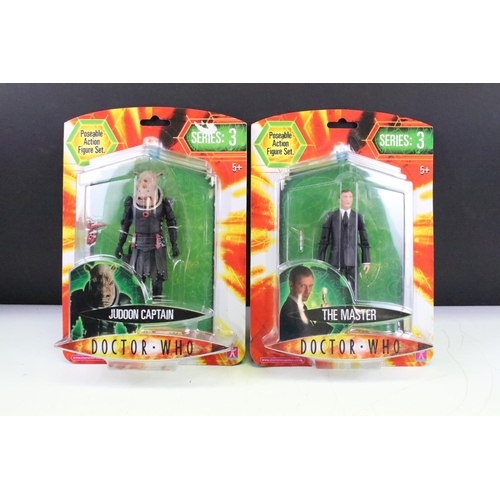 291 - Collection of ten boxed/ carded Doctor Who action figures to include figures from Series 1, 2 and 3,... 