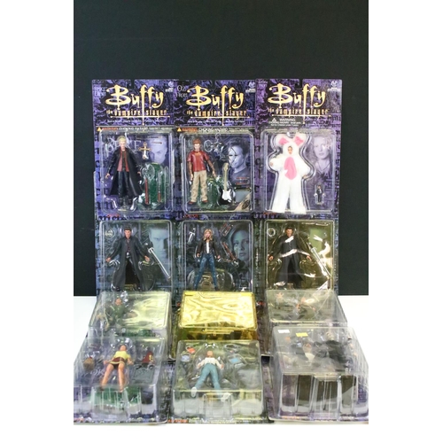 295 - Collection of 12 carded Moore Action Buffy The Vampire Slayer action figures to include Spike, Drusi... 