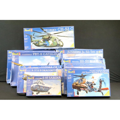 171 - 14 boxed and unbuilt Revell 1/48 scale plastic model kits to include 04896, 04513, 04662, 04519, 045... 