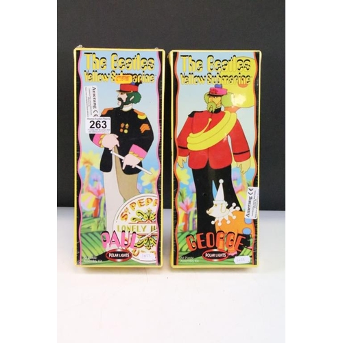 263 - Set of four boxed Polar Lights The Beatles Yellow Submarine plastic kits to include John, Paul, Geor... 