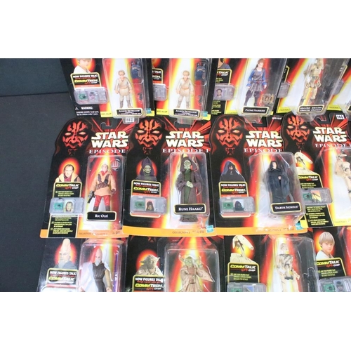 266 - Star Wars - Collection of 31 carded Hasbro Star Wars Episode 1 With Comm Tech Chip figures to includ... 