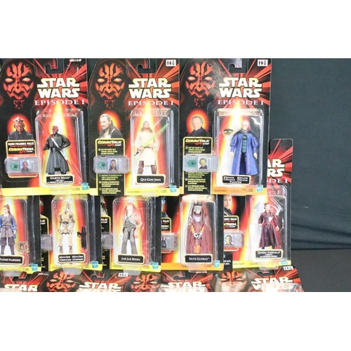 266 - Star Wars - Collection of 31 carded Hasbro Star Wars Episode 1 With Comm Tech Chip figures to includ... 