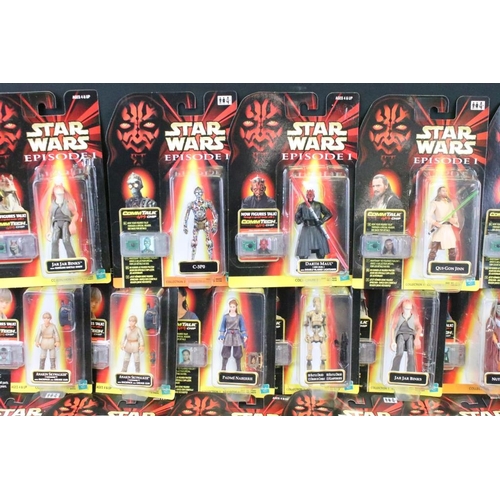 266 - Star Wars - Collection of 31 carded Hasbro Star Wars Episode 1 With Comm Tech Chip figures to includ... 