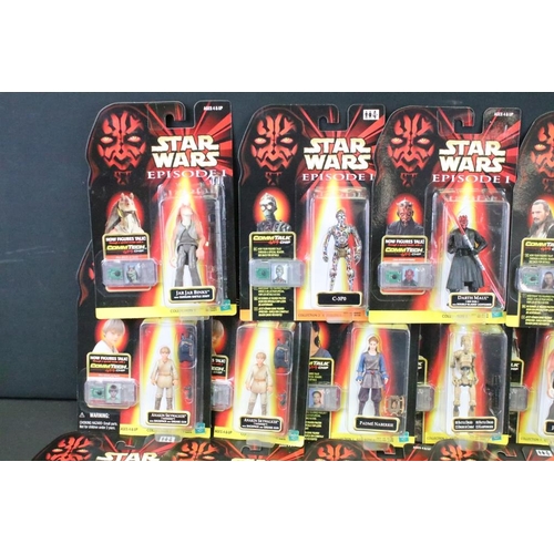 266 - Star Wars - Collection of 31 carded Hasbro Star Wars Episode 1 With Comm Tech Chip figures to includ... 