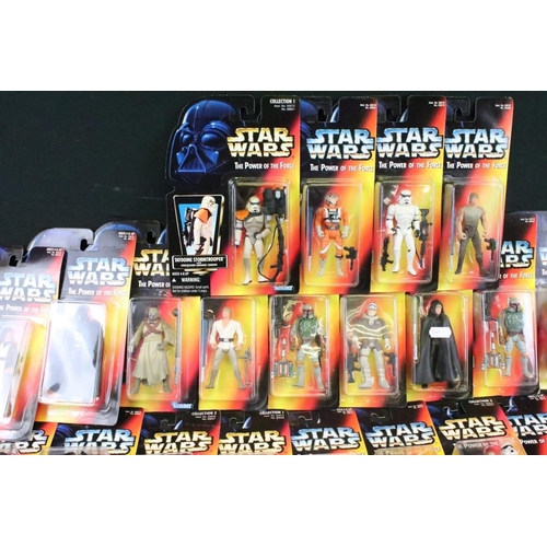 269 - Star Wars - Collection of 44 carded Kenner Star Wars The Power Of The Force figures to include Luke ... 