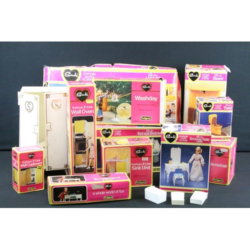 1504 - 11 Boxed Pedigree play sets / accessory sets to include Sindy's Home (44543 - tatty box), Shower (44... 