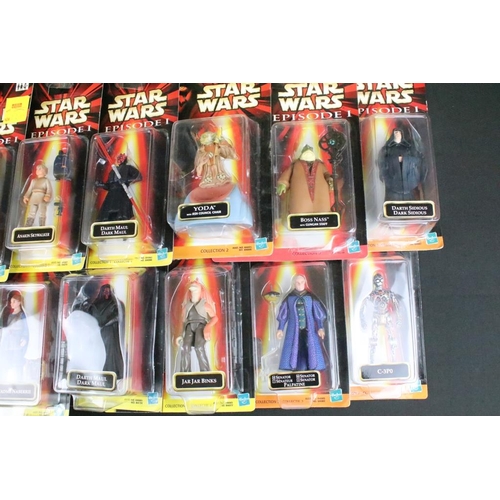 273 - Star Wars - Collection of 27 Hasbro Star Wars Episode 1 carded figures to include Darth Maul, Mace W... 