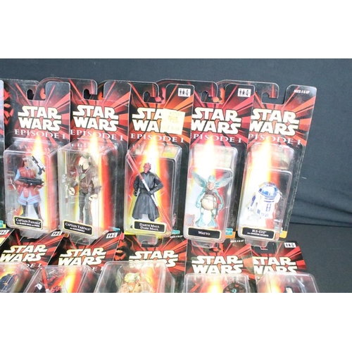 273 - Star Wars - Collection of 27 Hasbro Star Wars Episode 1 carded figures to include Darth Maul, Mace W... 