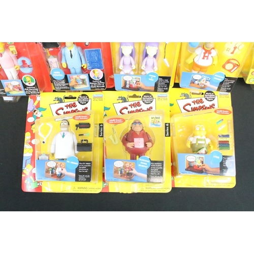 282 - Collection of ten carded Playmates The Simpsons figures to include Series 1, Series 6 and Series 8 e... 