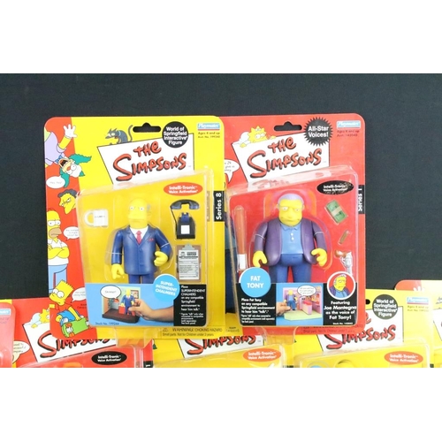 282 - Collection of ten carded Playmates The Simpsons figures to include Series 1, Series 6 and Series 8 e... 