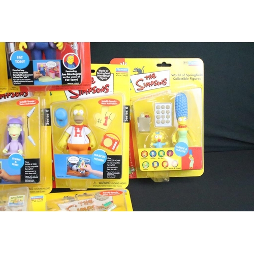 282 - Collection of ten carded Playmates The Simpsons figures to include Series 1, Series 6 and Series 8 e... 