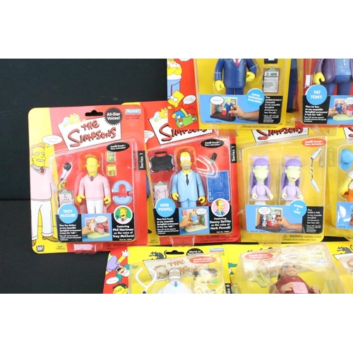 282 - Collection of ten carded Playmates The Simpsons figures to include Series 1, Series 6 and Series 8 e... 