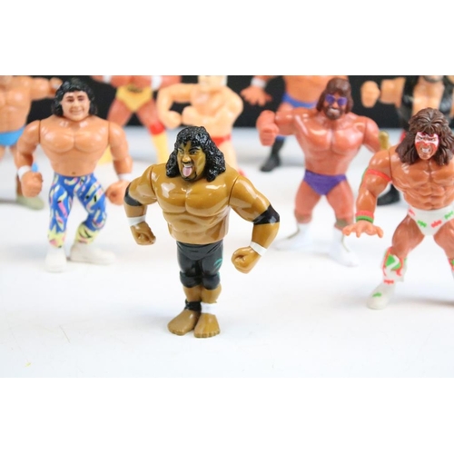 484 - WWF / WWE Wrestling - 12 Hasbro WWF figures to include Macho Man Randy Savage with sector, Mr Perfec... 